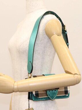 BURBERRY Nova Check Shoulder Bag Canvas 2way Beige Auth 116187V